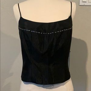 Satin Black Top with Beading.